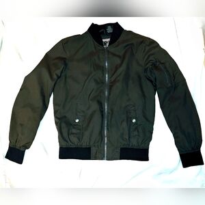 Army Olive Green Zip Up Military Bomber Jacket Sz Med NWOT